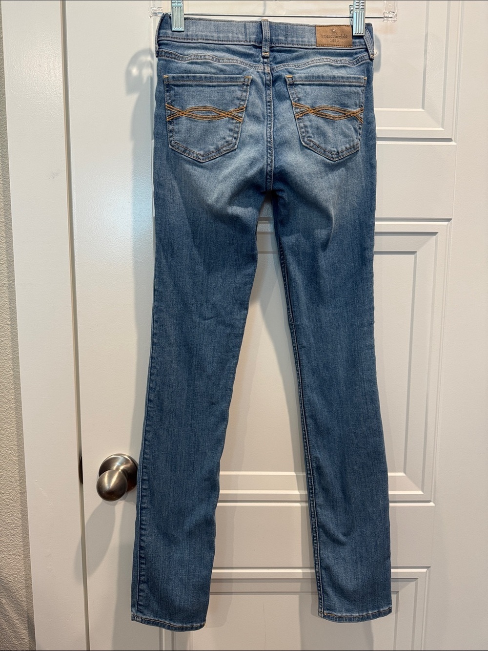 abercrombie kids slim  Blue Skinny Jeans with Back Pocket Stitching